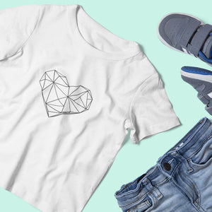 Heart - Line Minimalist | T-Shirt Bambina